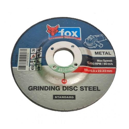 FOX 115 X 6.0 X 22.23MM STANDARD METAL GRINDING DISC