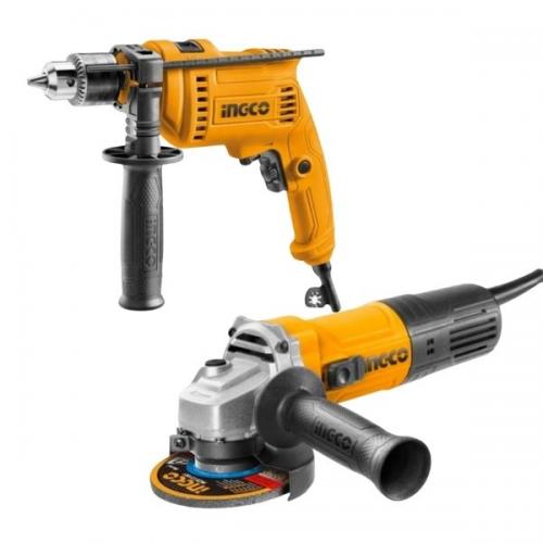 INGCO 680W IMPACT DRILL & 750W ANGLE DRIVER CORDED POWER TOOLS