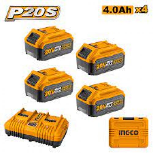 INGCO 20V BATTERIES AND DUAL CHARGER KIT