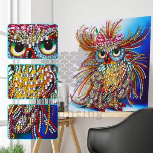 DIAMOND DOT PAINTING DDP0058 Sparkly Funky Owl